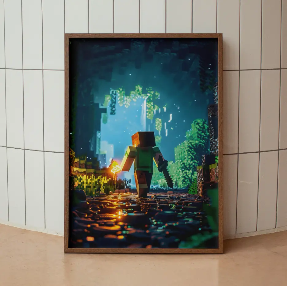 Minecraft Poster, Gaming Room Unframed Poster, Gaming Print Poster, Game Gift, Video Games Poster, Gamer Decor
