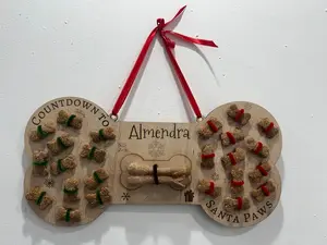 Personalized Dog Santa Treat Countdown to Santa Paws | Dog Advent Calendar | Custom Santa Paws Puppy Treat Holder