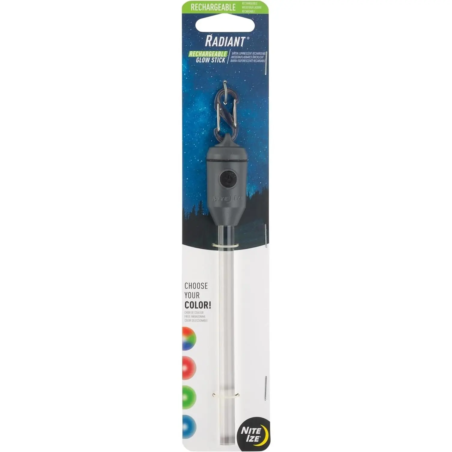 Radiant Rechargeable LED Glow Stick - Disc-O Select - Color Changing Light for Nighttime Visibility & Outdoor Use - Chemical-Free, Waterproof & Rechargeable Glow Stick - Includes S-BinerGift.