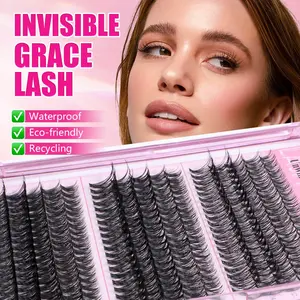Plush Eyelash Clusters 8-16mm, Invisible Band Natural D Curl, Waterproof DIY Cluster Lashes Extension, Eyelash Extensions, Stunning Look