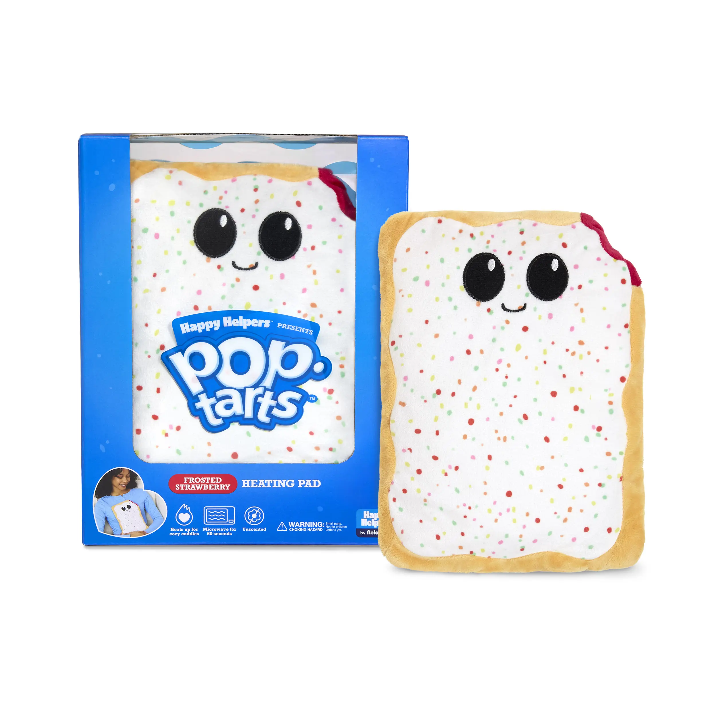 Pop-Tarts Happy Helpers by Relatable – The Cozy Comfort That's Anything But Boring, Microwavable Heated Plush for Self-Care and Dorm Essentials, Includes 1 Frosted Pop-Tarts Heating Pad