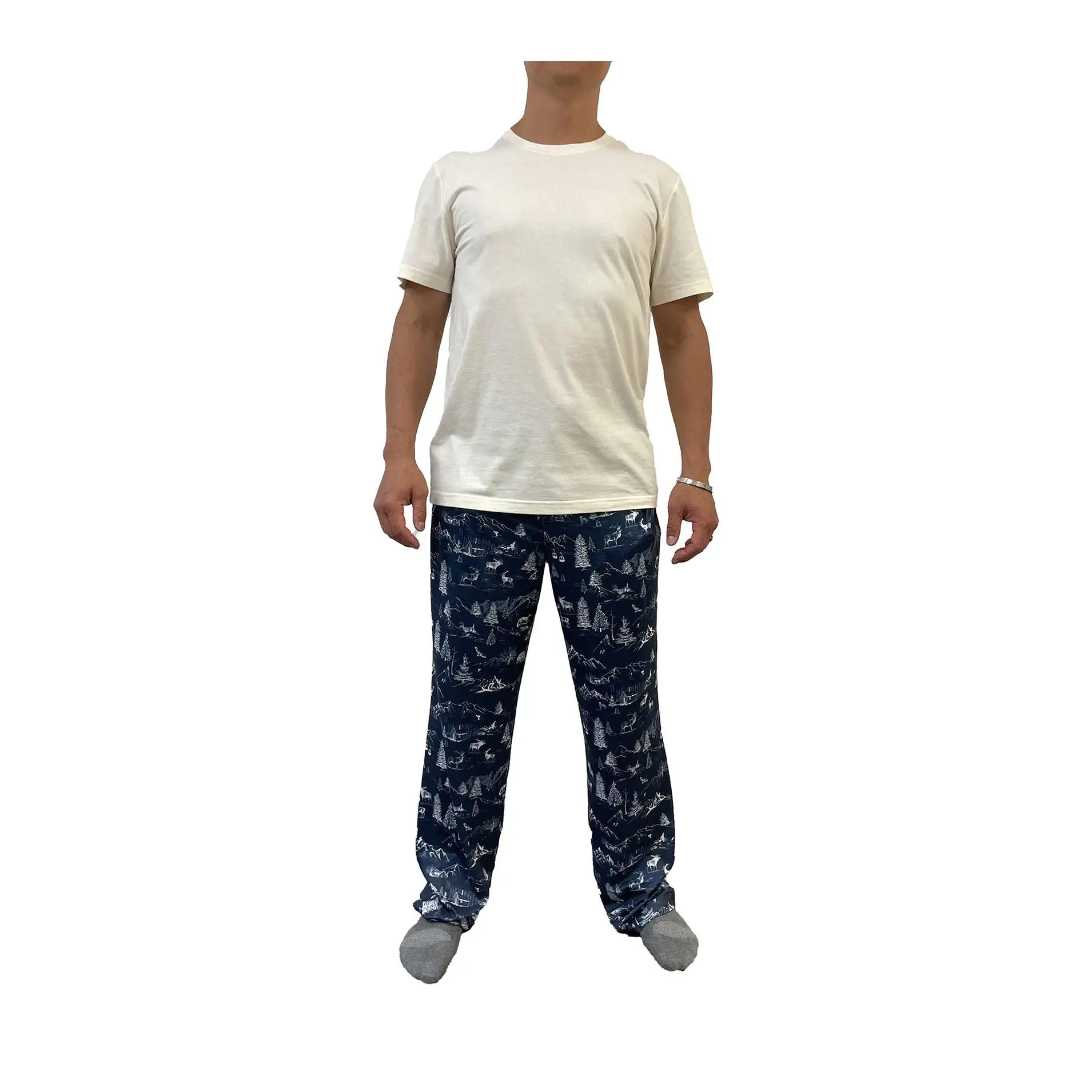 LATTELOVE Men's Tee & Drawstring Pant Pajama Set