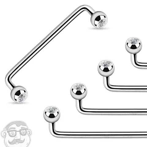 14g 316L Stainless Steel Internally Threaded Surface Bar, Cubic Zirconia Body Jewelry with 4mm Gems Each, Reliable Fit Fashion Costume Accessory Piercing Jewelry