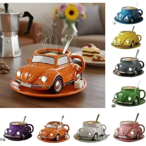 180ml Valentine's Day Gift Beetle shaped Car Coffee Cup Vintage Coffee Cup Coffee Enthusiast Gift