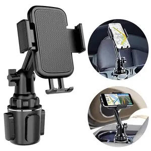 Car Cup Holder Phone Mount, Universal Adjustable Quick-Release Mobile Phone Holder with Angle Adjustment for Most Smartphones