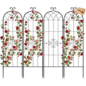 VEVOR Garden Trellis, 71 x 20 inch Rose Trellis, 4 Packs Garden Flower Rose Trellises with Powder-Coated Finish & Convenient Locking Design, Plant Support Trellises for Flowers, Vegetables, Roses