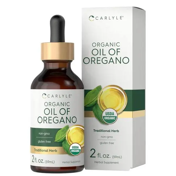 Carlyle Organic Oil of Oregano Liquid Drops - 2 fl oz - 1 Year Supply | Vegan Herbal Supplement | Non-GMO, Gluten Free