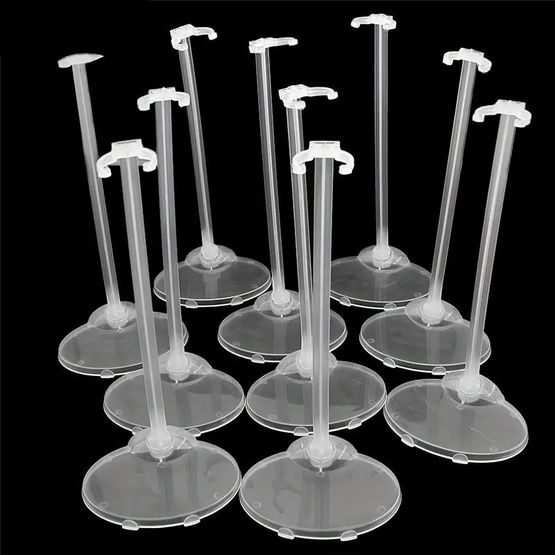 10Pcs Display Stand, Transparent Plastic Card Waist Support Stand, Doll Standing Support Stand Display Stand, For Home Room Desk Office Decor
