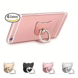 Lazy Person Phone Stand Holder, Adhesive Finger Loop Mount, Creative Ring Clip, Car Rotating Anti-Drop Desktop Finger Loop Clamp, Secure Holder Smartphone