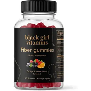 Black Girl Vitamins - Fiber Gummies - Prebiotic for Gut Health & Bloat Relief - Supports Digestion, Regularity & Microbiome Balance - Vegan, Gluten-Free, Halal (Orange & Mixed Berry, 30 Day Supply)