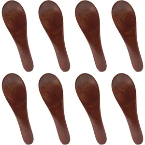 8 Pack Small Wooden Spoons - 2.4 Inch Mini  Teaspoons for Honey, Yellowish Mini Wooden Spoons Coffee,  & Sugar