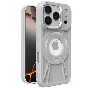 Logo Hole Soft Silicone Magnetic Case for IPhone 17 Air 16 15 14 13 12 11 Pro Max Plus 17Air 17Pro Magsafe Mag Safe Bumper Cover