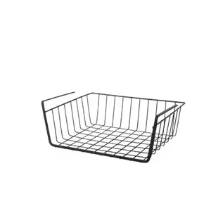 Multifunctional Hanging Basket for Kitchen & Dormitory Desk, Durable Metal Wire Design, Space-Saving Vertical Storage Solution