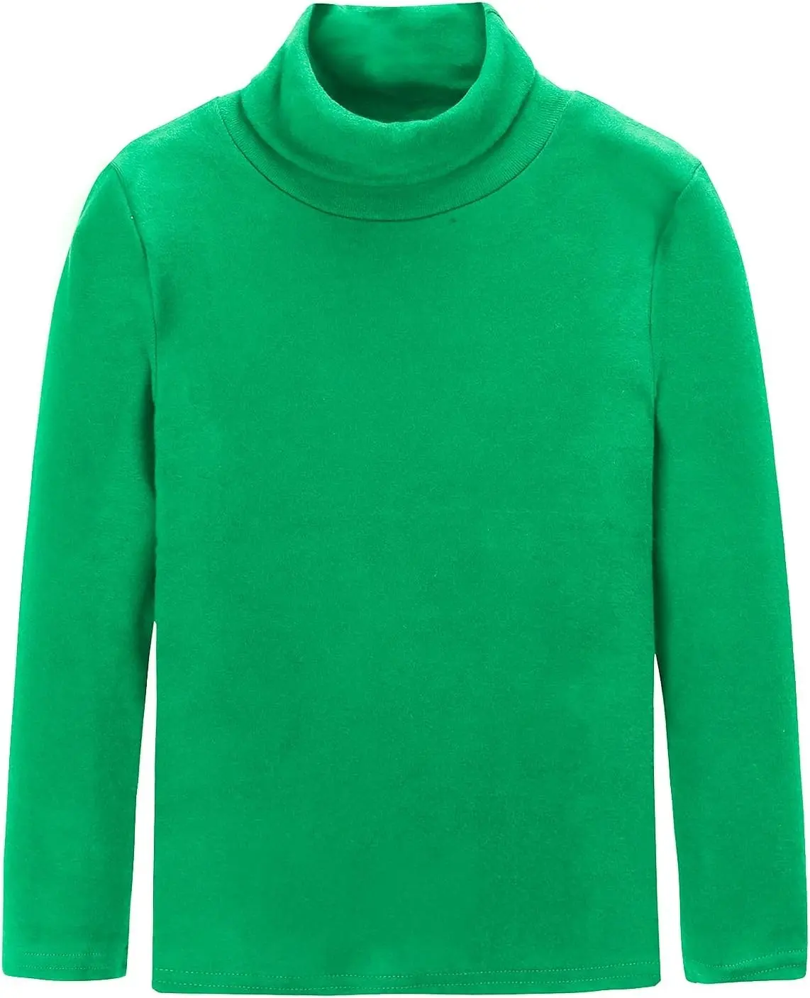 Boys Girls Turtleneck Long Sleeve Soft Cotton T-Shirts Solid Color Warm Tee Tops