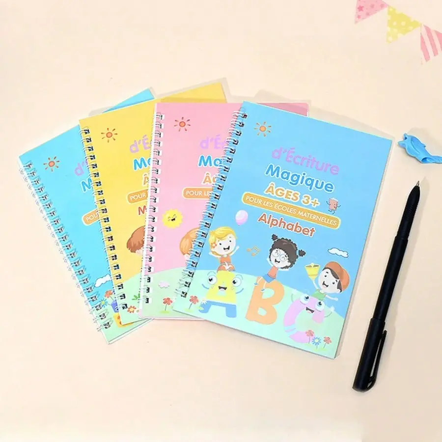 3D Thread Practice & Imitation Books Set, Magic Word Book, English Writing Practice, Calligraphy Book, Reusable