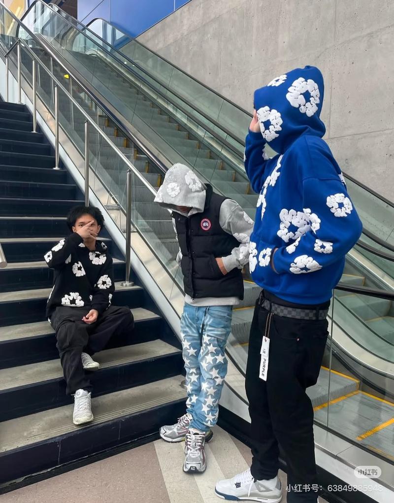 Denim Tears Y2K Hoodie Women's and Men's AestheticHoodie Casual Retro Large Pullover Harajuku Jacket with Unique Floral Print