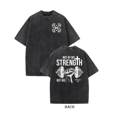 Men's Vintage Christian Graphic Round Neck T-Shirt - Menswear, 230g Heavyweight Seamless Soft Cotton Fabric, Shortsleeve Basic Top, Smooth Crisp Details, Long-Lasting Digital Prints, All-Seasons Casual Streetwear