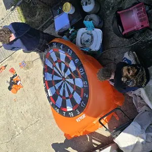 VEVOR Inflatable Soccer Dart Board,  over 6 ft High Giant Soccer Dart Board with 4 Kick Balls 6 Darts 6 Axe & Air Pump, 3-Min Setup, Ideal for Giant Yard Games, Giant Kick Darts Game, Soccer Dart Game