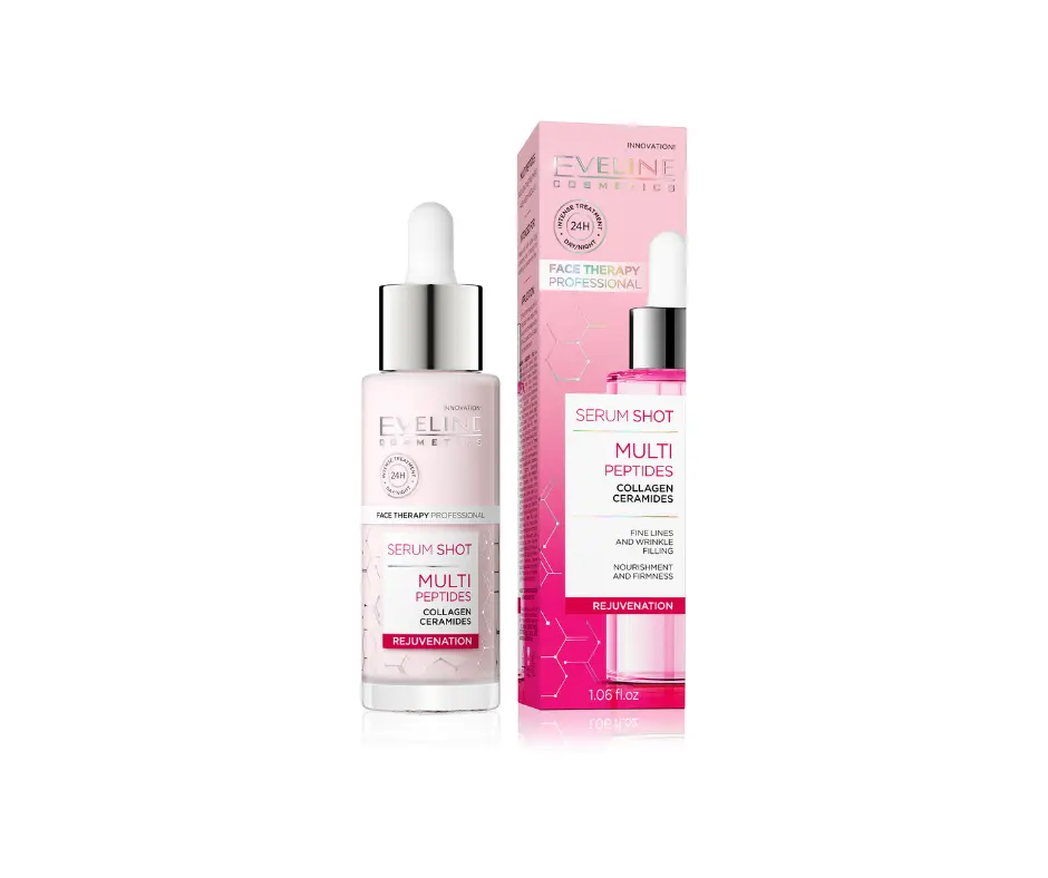 Eveline Cosmetics Rejuvenation Serum Shot- Skin Repair, Moisturize, Peptide, Smooth, Skincare Contour Facial