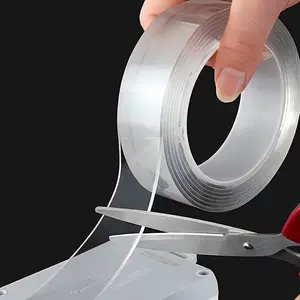 2 Rolls of Heavy-Duty Double-Sided Tape, Reusable, Non-Marking, Strong Adhesive with Multiple Uses, Detachable, Washable, Suitable for Homes, Offices, And Cars, 6.56
