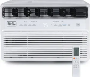 BLACK+DECKER 8,000 BTU Inverter Window Air Conditioner, Window AC Units for Up To 350 Sq. Ft., ENERGY STAR Rated AC Unit, Full Function Remote Control, BD08NWES, White