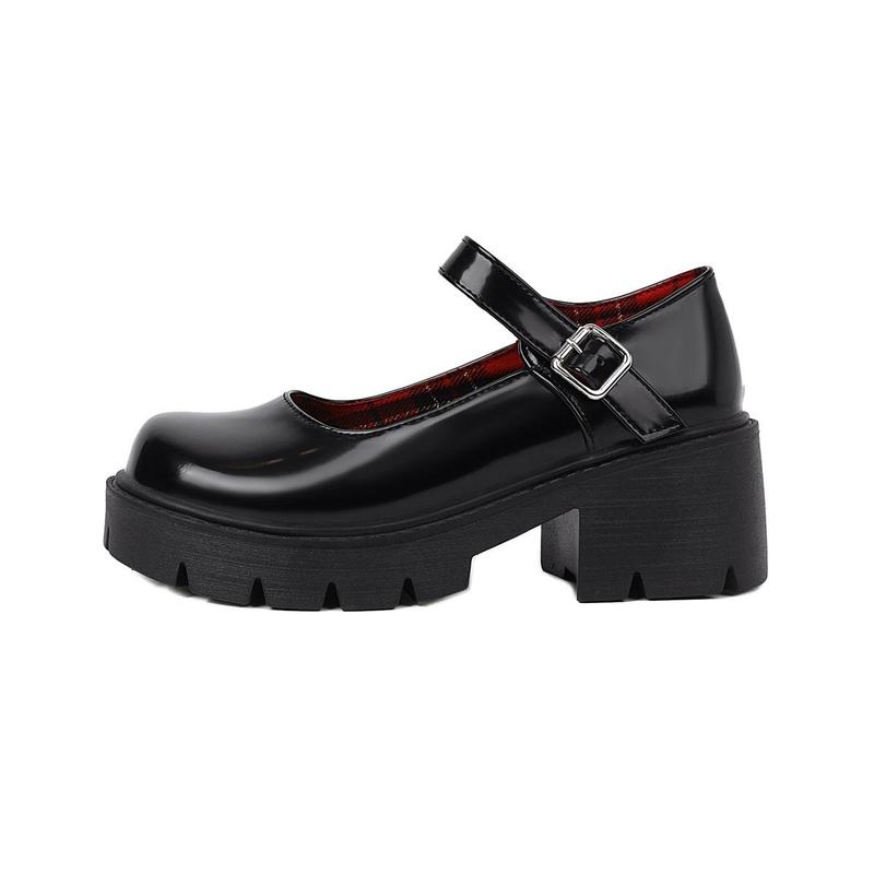Mary Janes Shoes PlatformDress Low Heel Chunky Pumps Round Toe AnkleStrap Pumps Shoes '90s retro Oxfords