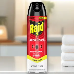 Raid Ant & Roach Killer Lemon Scent 17.5oz - Lemon Scent Insect Killer, 17.5oz, for Ants Roaches, Fast-Acting, Indoor