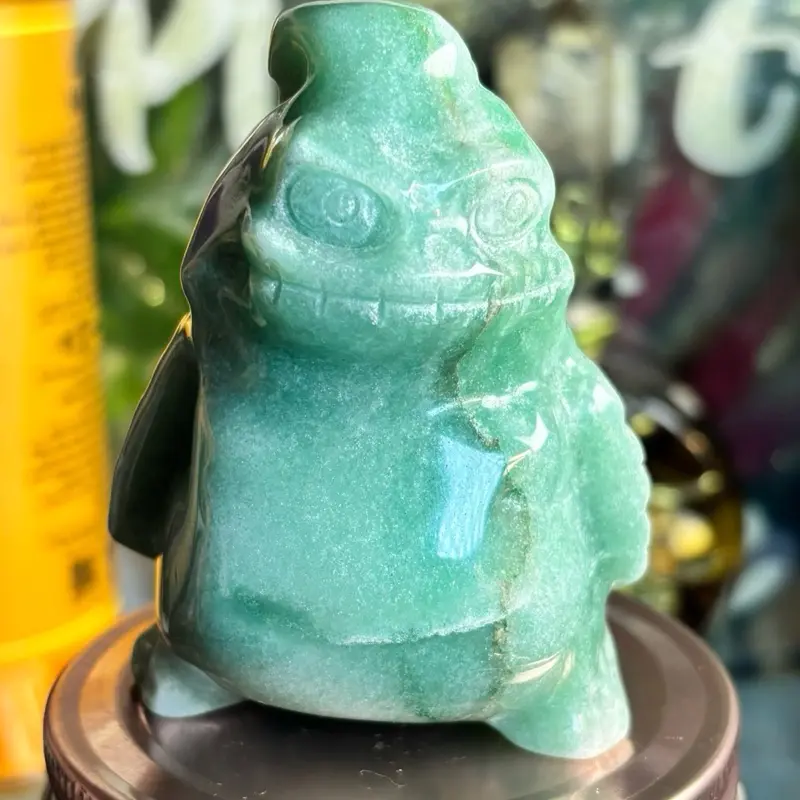 Oogie Boogie from The Nightmare Before Christmas Collectible Figurine Green Aventurine Statue
