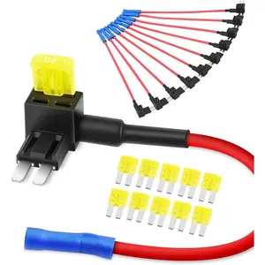 Nilight 10-Pack Micro2 Type ATR Blade Fuse Tap - 12V Car Add-a-Circuit Adapter with 20A Fuse Holder, Dual Slots, Plug-in Install for Cars/Trucks Circuit Protection (50058R) – Blue, Red, Black, Yellow Automotive Accessories,summervibes