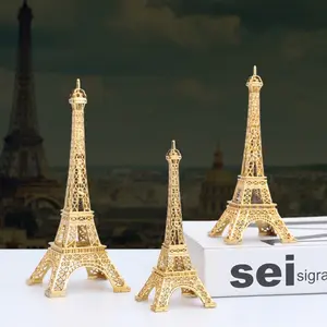 Golden Eiffel Tower Model, Creative Window Display Decor, Photo Prop with Box, Parisian Souvenir, Unique Gift Idea