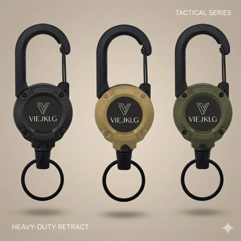 Outdoor Sports 3-in-1 Retractable Keychain, Rust-Proof High-Strength Steel Wire Rope Buckle, Universal Anti-Loss Small Tool for Waist Belt & Backpack