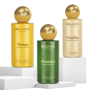 The Sweet Indulgence Trio by Bellavita Luxury | Perfume Combo Gift Set | Gourmand Dessert Collection 3×100 ml | Long Lasting Unisex Perfumes | Pistachio, Mango & Vanilla | Vegan & Cruelty Free Eau De Parfum