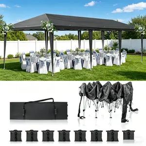 10x30ft Outdoor Pop Up Canopy, Portable Instant Canopy Tent with Removeable Sidewalls for Outdoor Events Party Wedding Birthday Graduation patio furniture, Summer Vibes