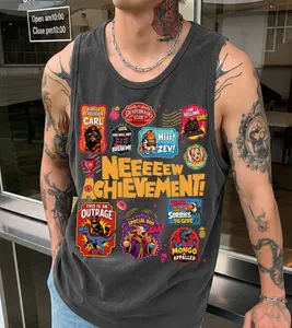 Comfort Colors Dungeon Crawler Carl Vintage Tank Top, Dad Achievement Shirt, DCC LitRPG Gamer Father’s Day Gift