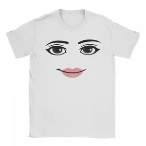 Round Neck Short Sleeve Clothing Summer Novelty Harajuku Streetwear Robot Robloxs Woman Face Game Tshirt Aesthetic Clothes