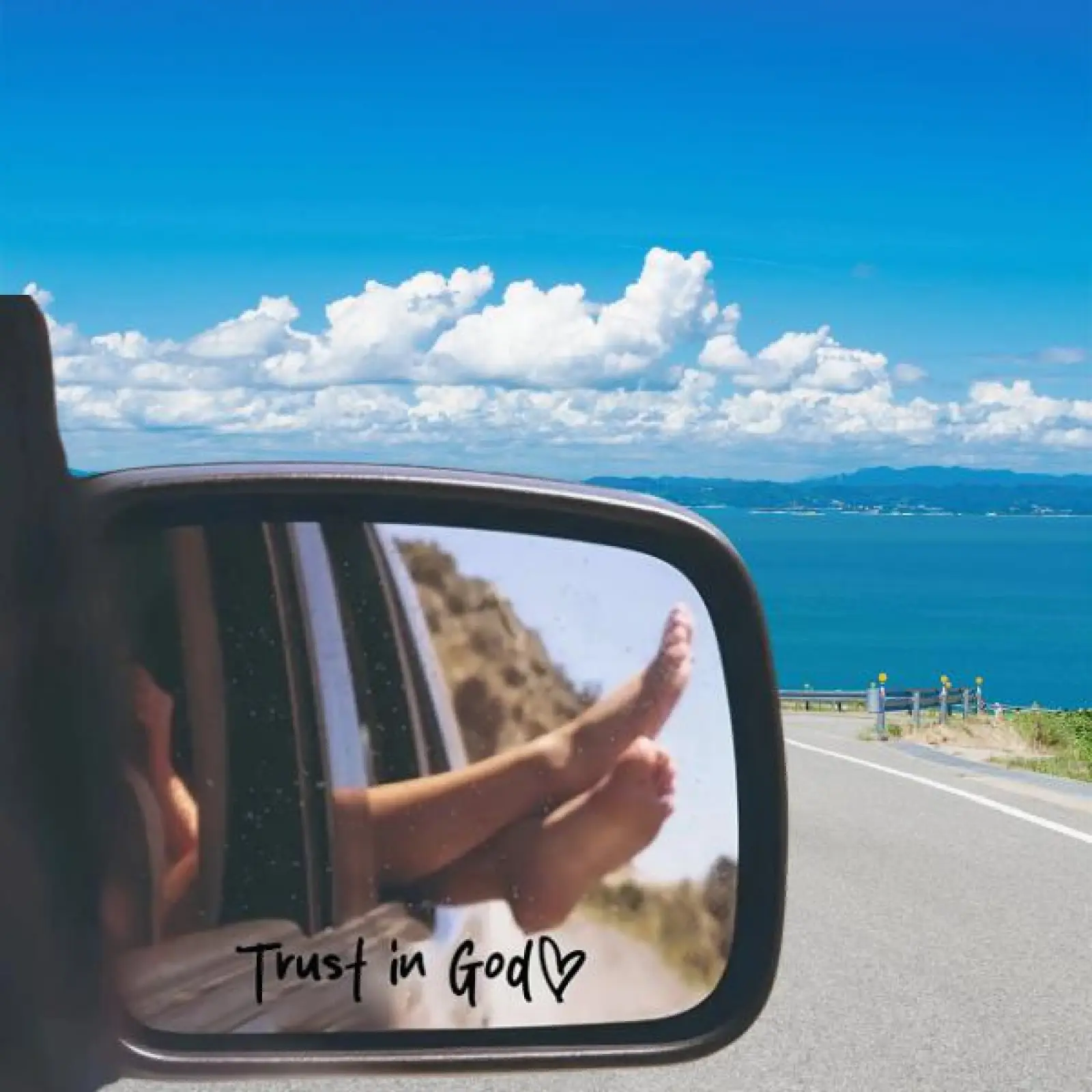 4pcs Trust in God Car Rear - view Mirror Sticker, Believe in Jesus and God Car Letter Decal, Religious Car Decor Sticker - Clear Printing, Weather - Resistant Material, Easy to Apply, Strong Adhesion, Expresses Faith