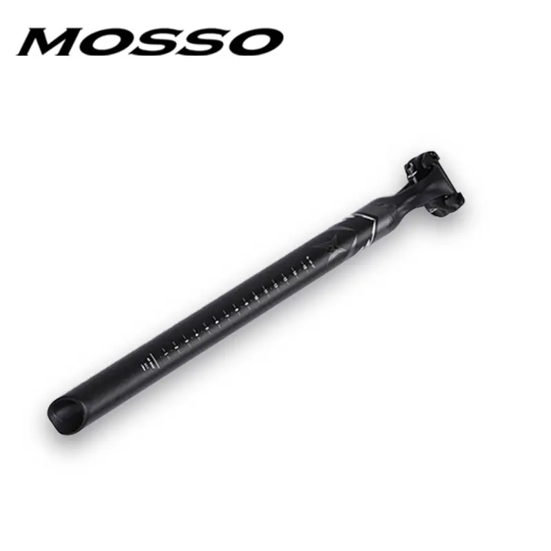 mosso AL-SP-07 Aluminum Alloy Bike Seatpost, Setback Design for Mountain and Hybrid Bikes, 31.6mm x 380mm, Black/Silver, Mountain Bikes