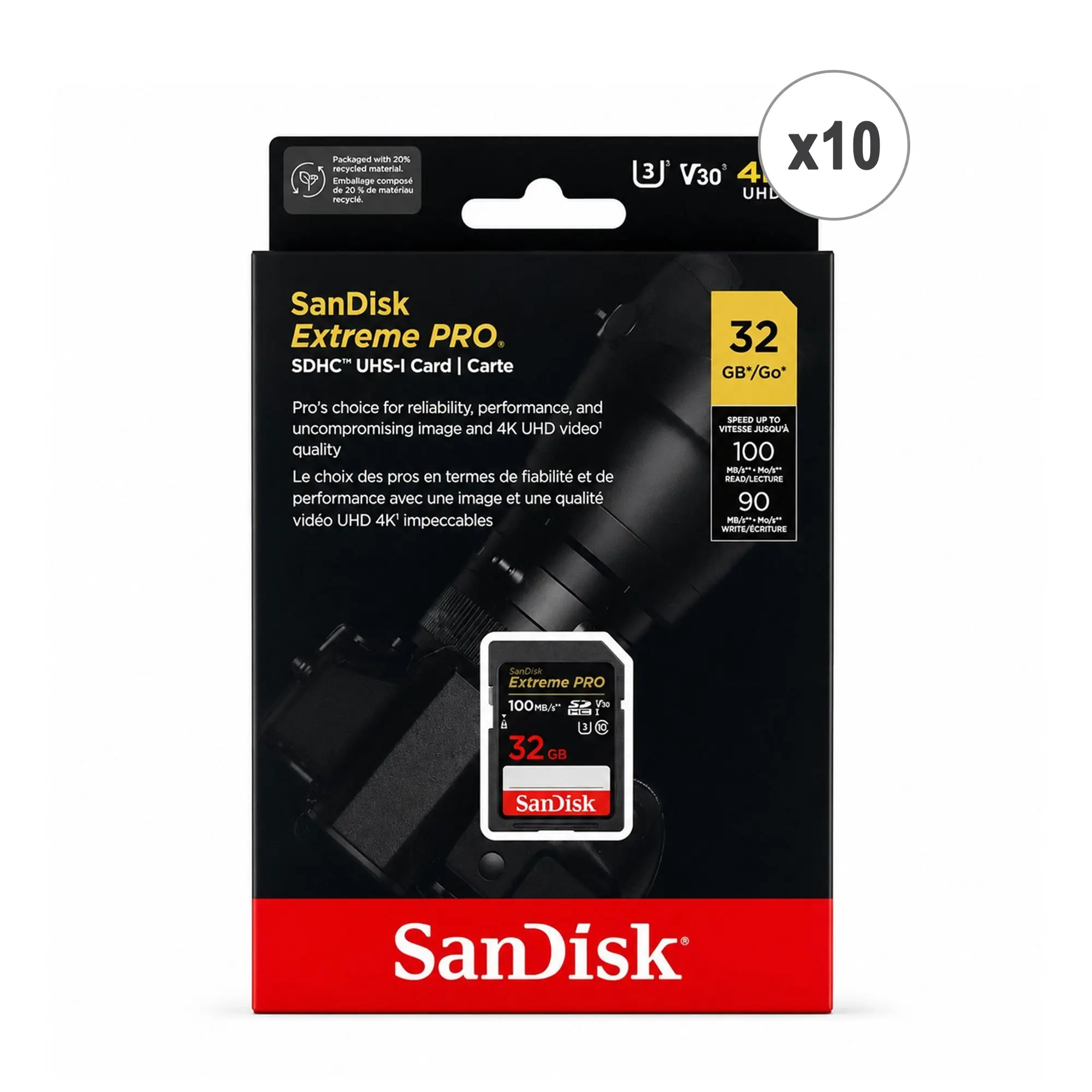 SanDisk Extreme Pro 32GB SDHC UHS-I Memory Card 10-Pack