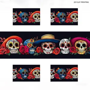 2D flat printing, 1 piece/4 piece/5 piece set, Day of the Dead skeleton Halloween table flag+placemat set, suitable for Halloween kitchen restaurant table decoration, table cabinet decoration, dining table, kitchen, party decoration