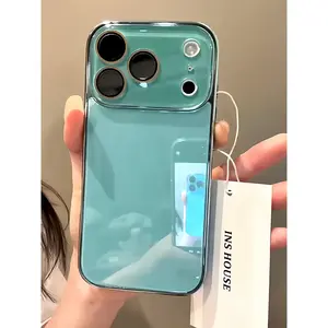 Minimalist Design Crystal Glass Phone Case for Women iPhone 17/16/15/14/13 Pro Max with Lens Protection Film Luxurious Goddess Super Popular Protective Case