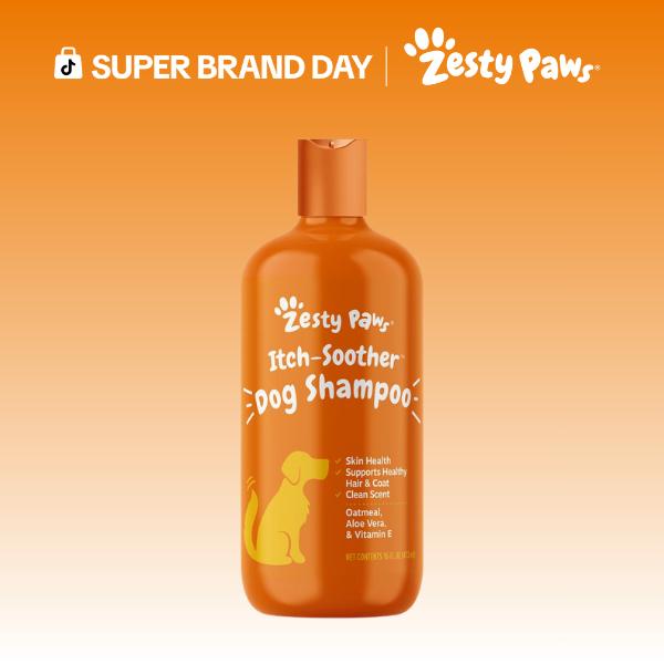 Zesty Paws Itch-Soother Dog Shampoo for All Breeds - Gentle & Effective Ingredients for Squeaky Clean Bath Time