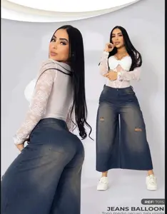 Jeans LA BELA Bermuda Stretch Butt Lifting Blue Wash Comfort and Style Womenswear Bottoms Wide Leg