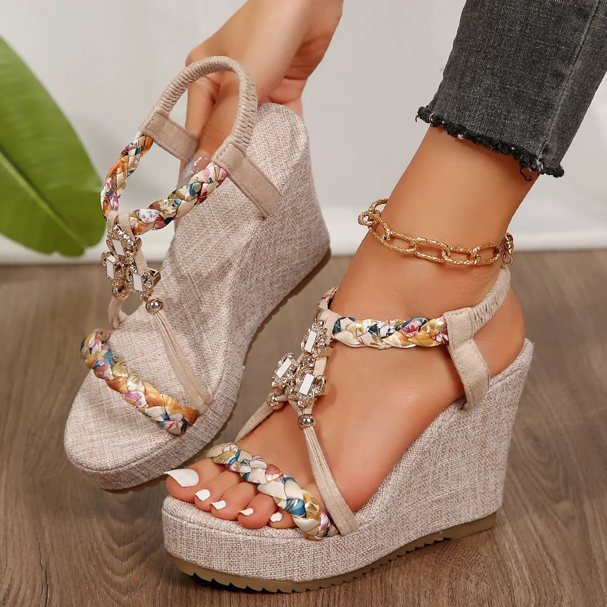 Beige rhinestone
