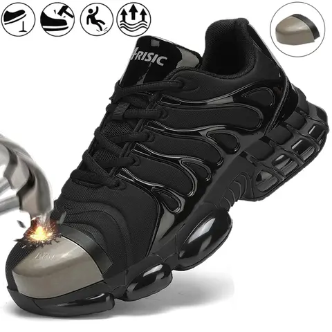 ARISIC Women's Lace-Up Steel Toe Safety Walking Shoes - Lightweight, Flexible, Breathable, Anti-Smash, Puncture Resistant, Fireproof, Waterproof, All Seasons Comfort Work Sneakers for Casual & Professional Use