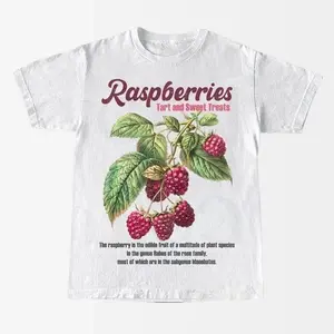 Retro Raspberries Commercial Graphic Shirt, Vintage Raspberry Tshirt, Unisex Cotton Tee, y2k Style T-Shirt, Cool Gift For Him & Her Top Womenswear