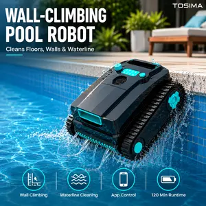 Cordless Robotic Pool Cleaner, Pool Vacuums with Wall Climbing, Waterline Cleaning, Smart Navigation & Strong Suction, Automatic Pool Vacuum for Inground & Above Ground Pools up to 2,775 Sq.ft