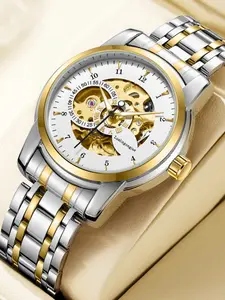 Luxury Automatic Mechanical Men's Watch, High End Watch, Skeleton Watches, Luminous Dial, Elegant Tourbillon Movement, Ideal Gift for Christmas or Birthday