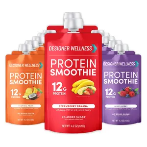 Protein Smoothie, Real Fruit, 12g Protein, Low Carb, Zero Added Sugar, Gluten-Free, Non-GMO, No Artificial Colors or Flavors, Variety Pack, 12 Count