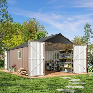 Generic Metal Outdoor Storage Shed Kit with Lockable Doors