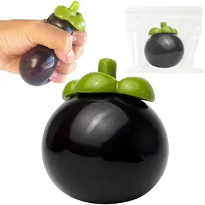 ZTATU Fruit Taba Squishy Stress Balls for Adults & Kids - Realistic Mangosteen Squishy Fidget Toys for Kids - Fairly Soft Sensory Stress Ball Stress Relief Toy for Office - Easter Basket Stuffers